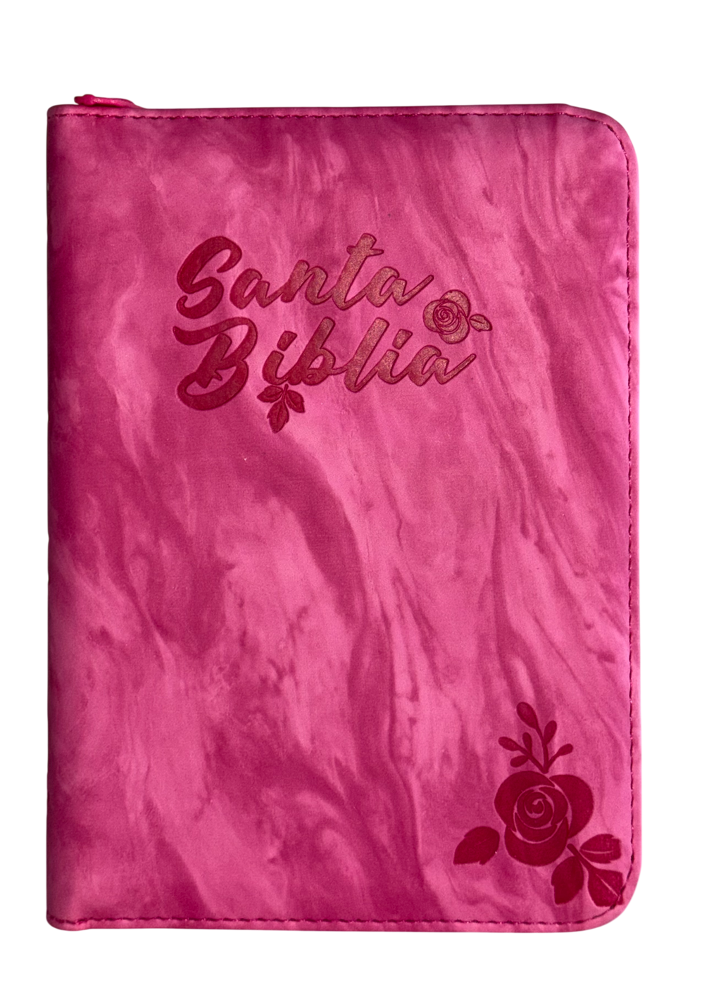 Biblia RVR 1960, Mediana, Fucsia Acuarela, Canto Plateado, Índice, Cierre, QR