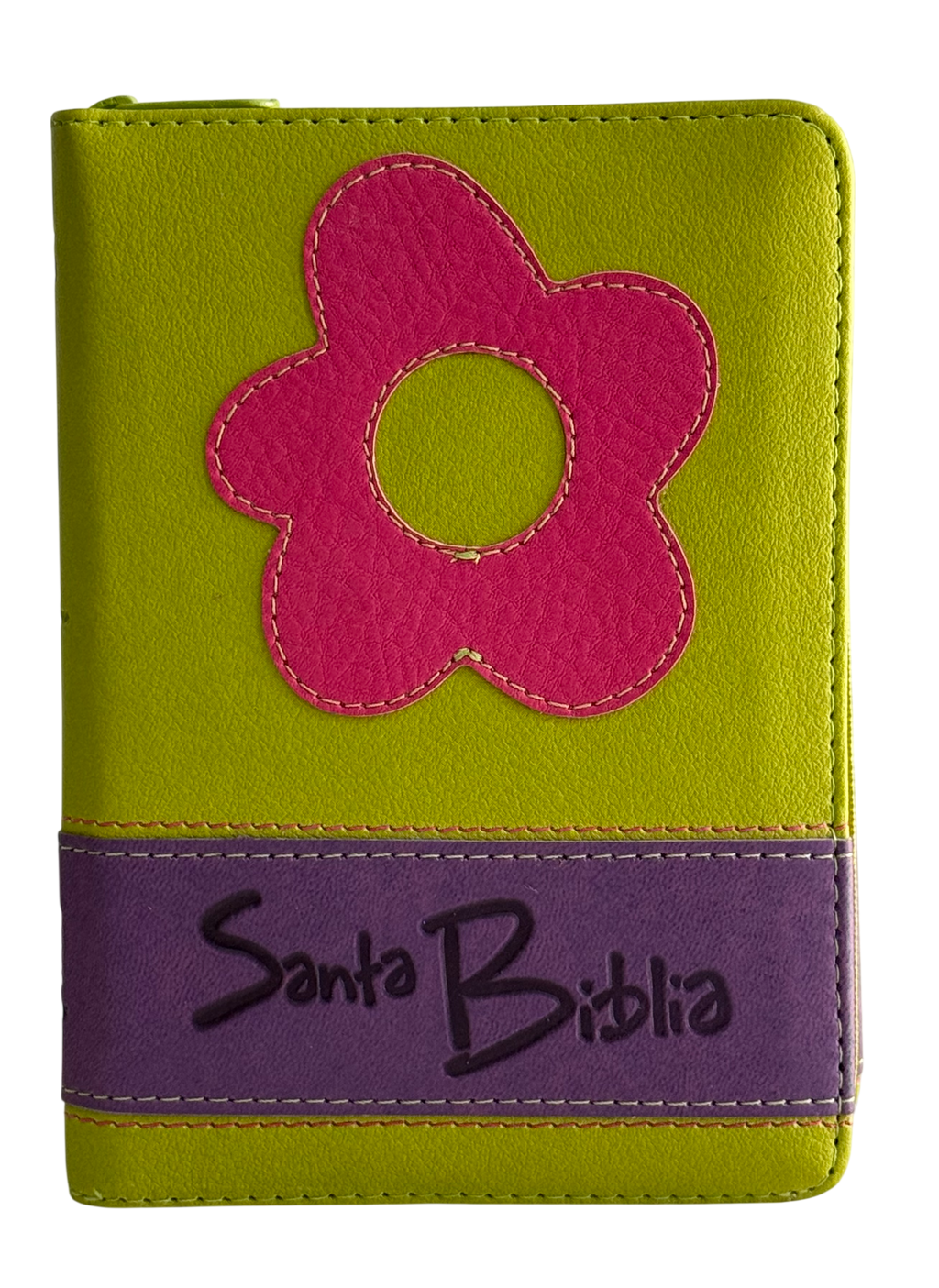 Biblia RVR60 046 Verde/Fucsia con Cierre, QR y Concordancia