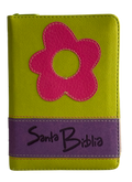 Biblia RVR60 046 Verde/Fucsia con Cierre, QR y Concordancia