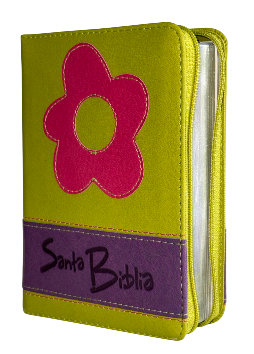 Biblia RVR60 046 Verde/Fucsia con Cierre, QR y Concordancia