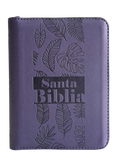 Biblia RVR60 Letra Grande Símil Piel Lila con Cierre, Canto Pintado