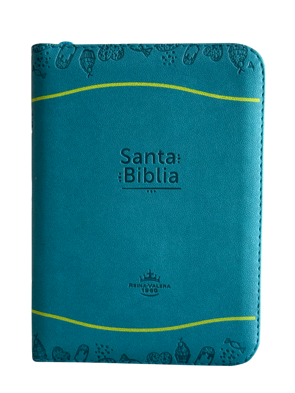 Biblia RVR60 Chica Letra Mediana Azul/Amarillo con Cierre, Índice, Concordancia y QR