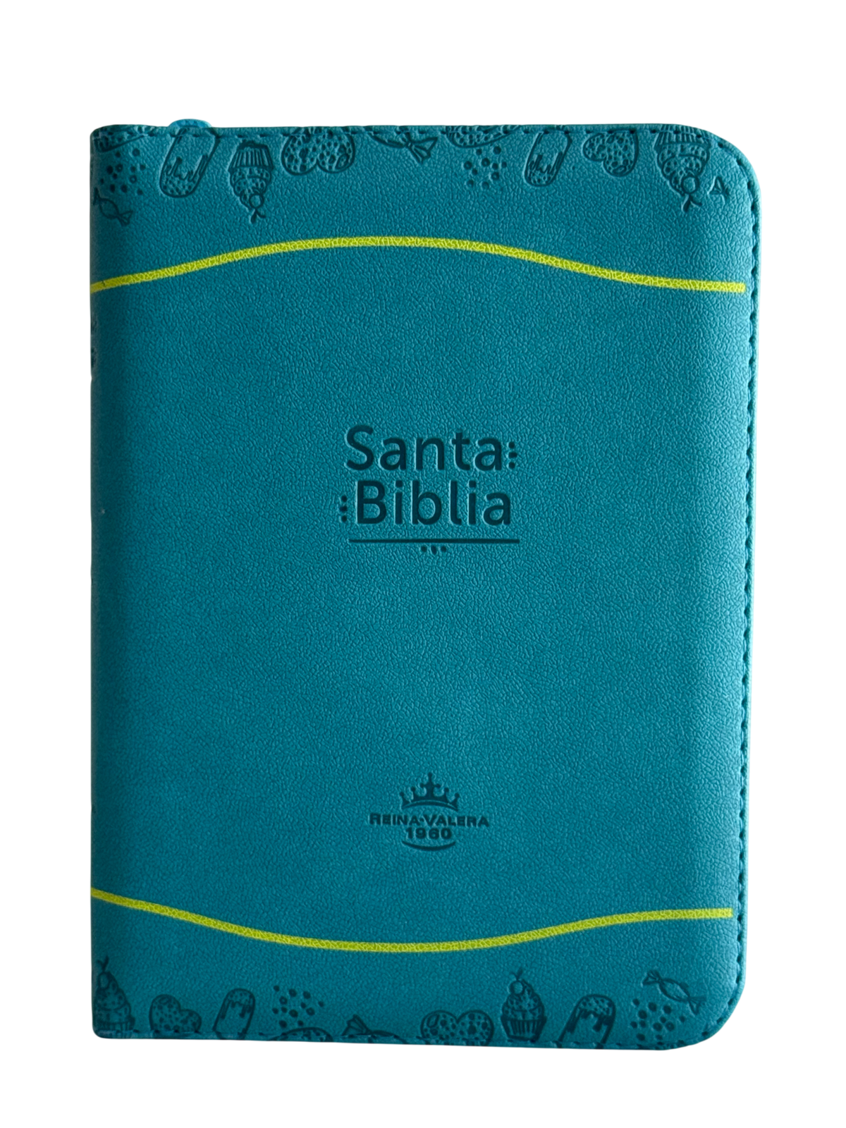Biblia RVR60 Chica Letra Mediana Azul/Amarillo con Cierre, Índice, Concordancia y QR