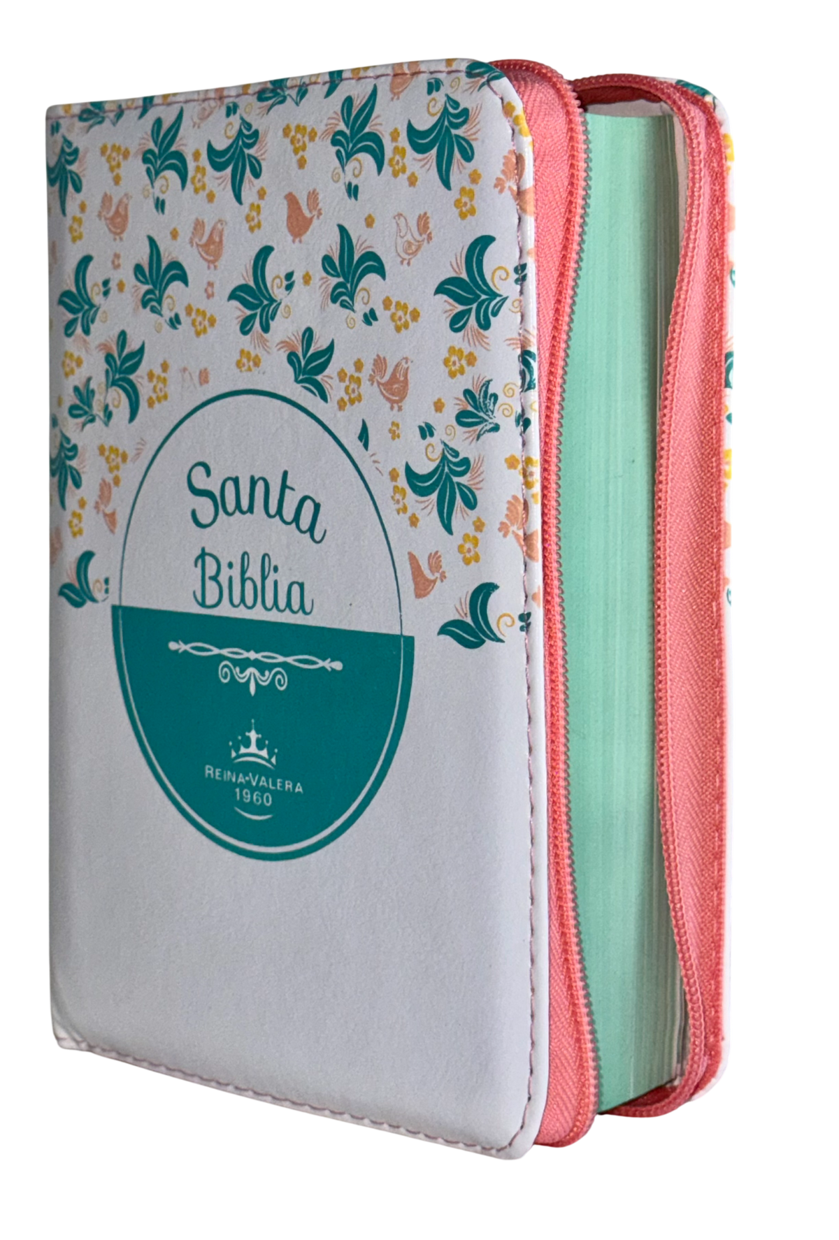 Biblia RVR60 Chica Letra Mediana Blanco con Cierre, Concordancia y QR