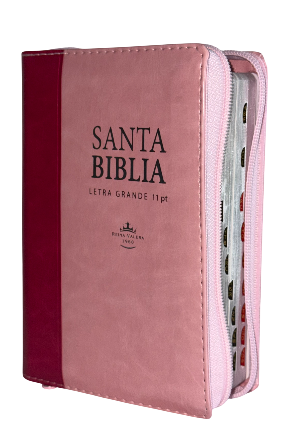 Biblia RVR60 Chica Letra Grande Rosa/Fucsia con Cierre e Índice