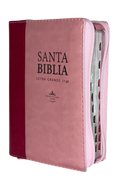 Biblia RVR60 Chica Letra Grande Rosa/Fucsia con Cierre e Índice