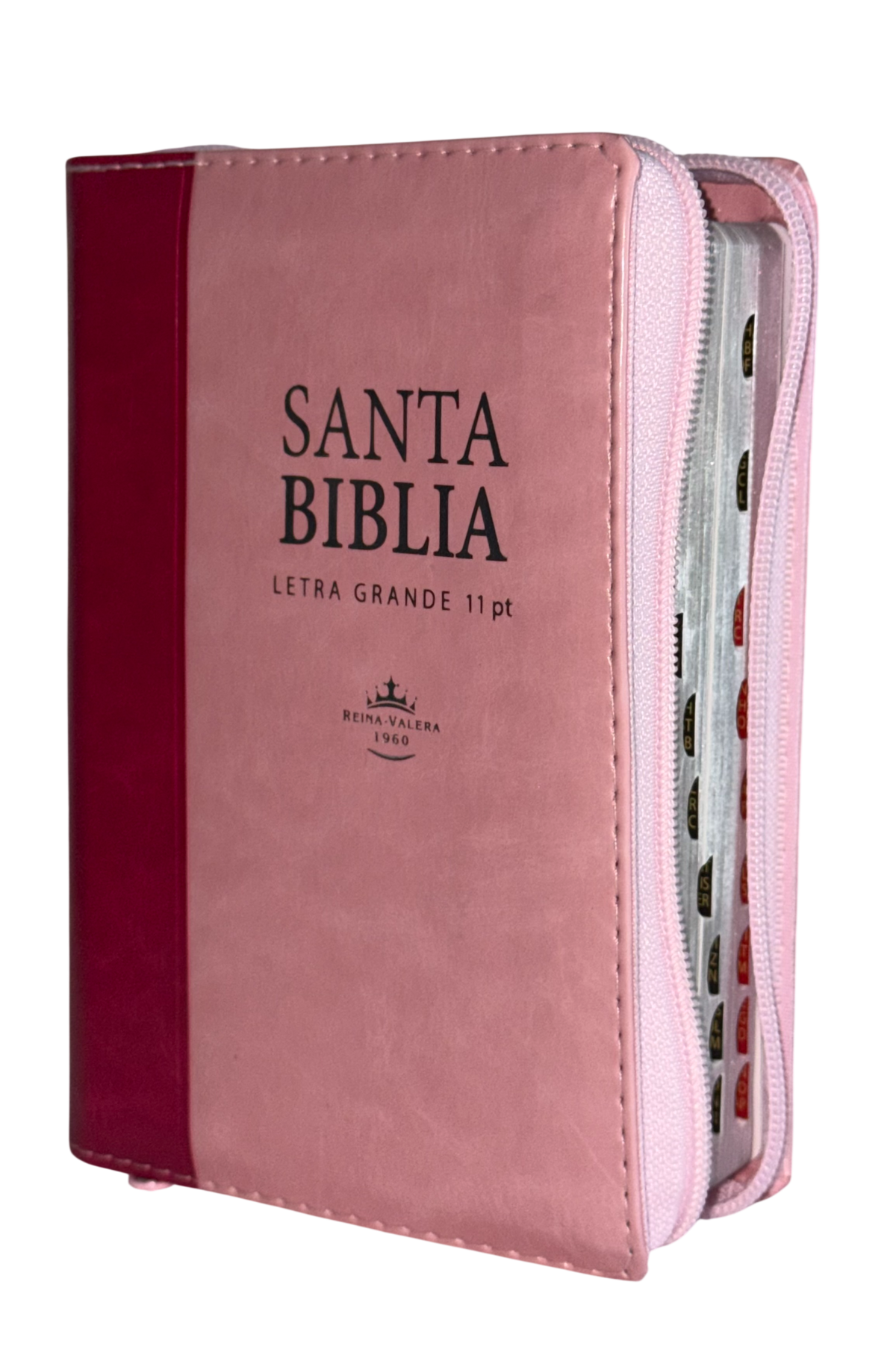 Biblia RVR60 Chica Letra Grande Rosa/Fucsia con Cierre e Índice