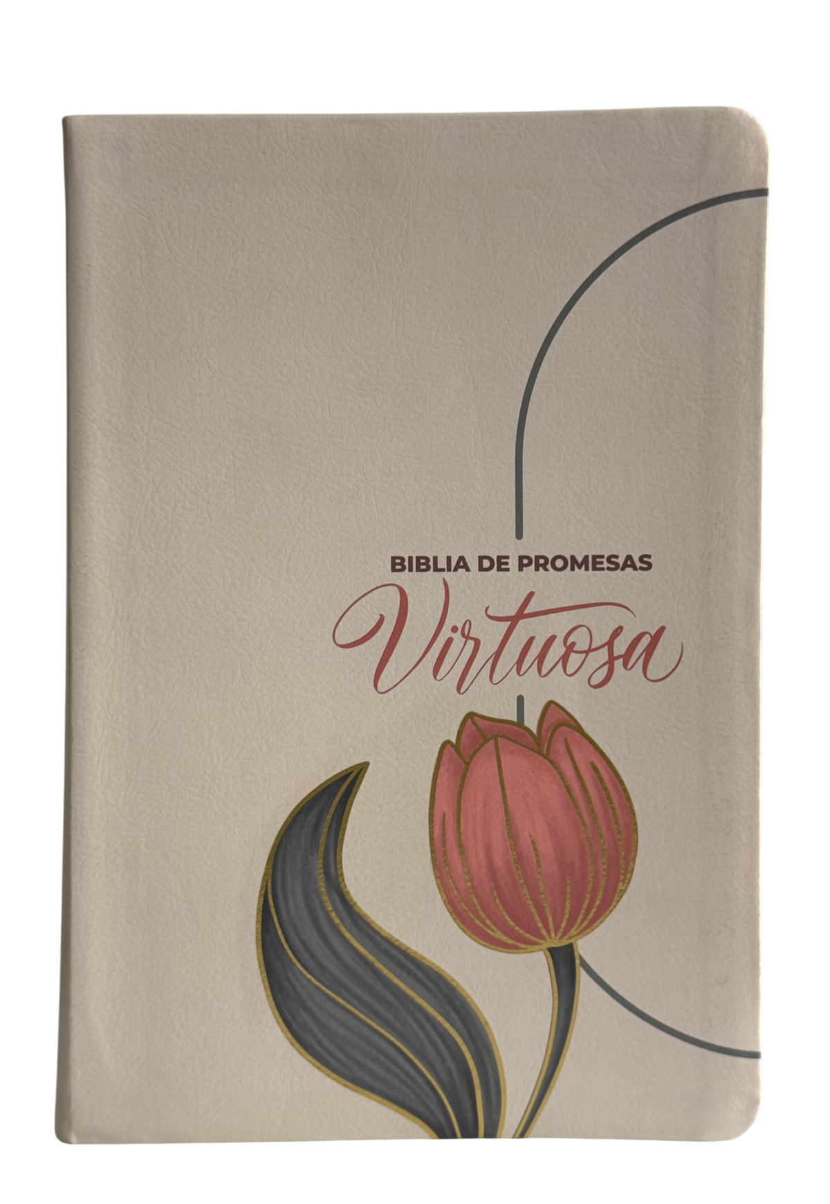Biblia de Promesas RVR60 Virtuosa Letra Gigante Piel Especial Rosa/Blanco