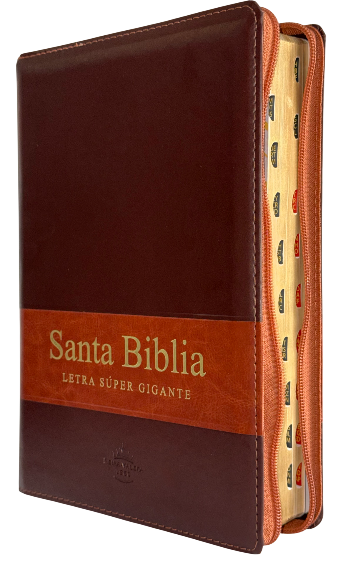 Biblia RVR60 Letra Súper Gigante Café/Marrón con Cierre e Índice