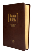 Biblia RVR60 Letra Grande Pasta Suave Café/Dorado con Concordancia