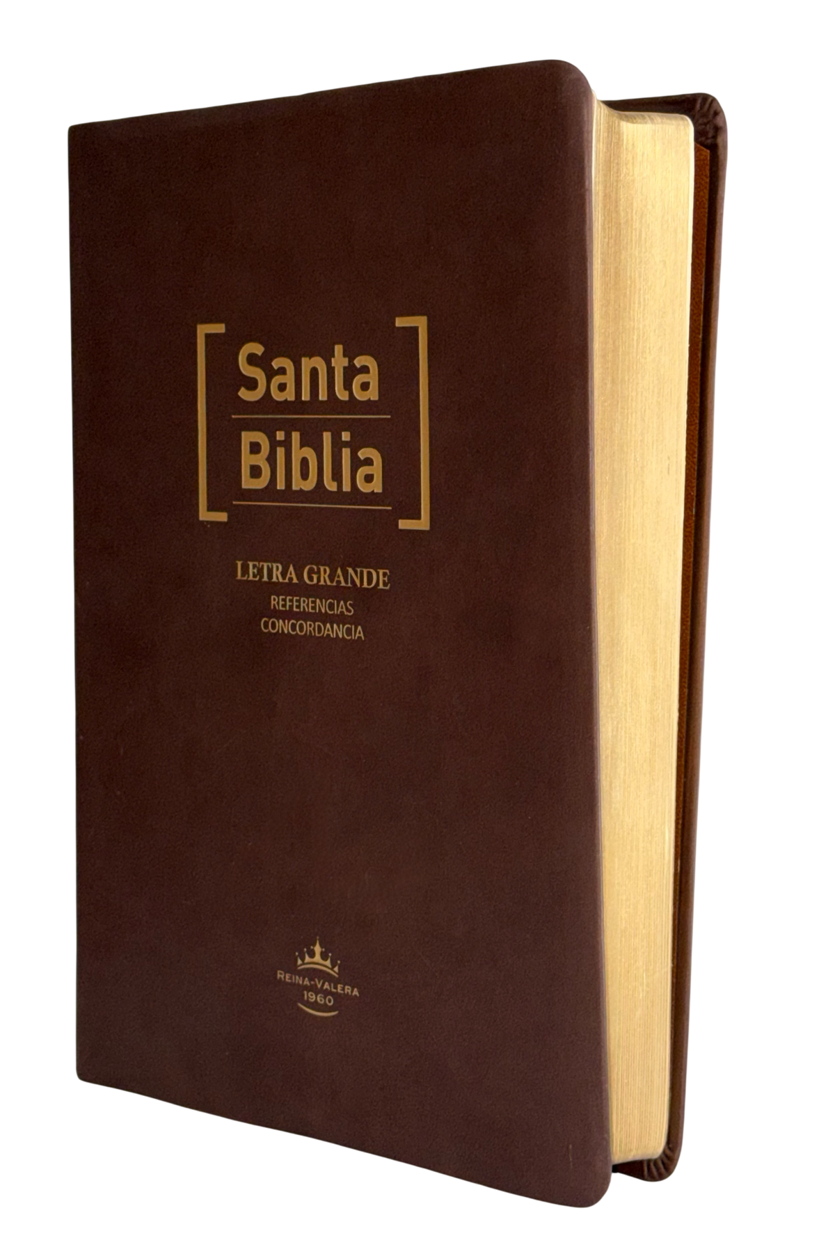 Biblia RVR60 Letra Grande Pasta Suave Café/Dorado con Concordancia