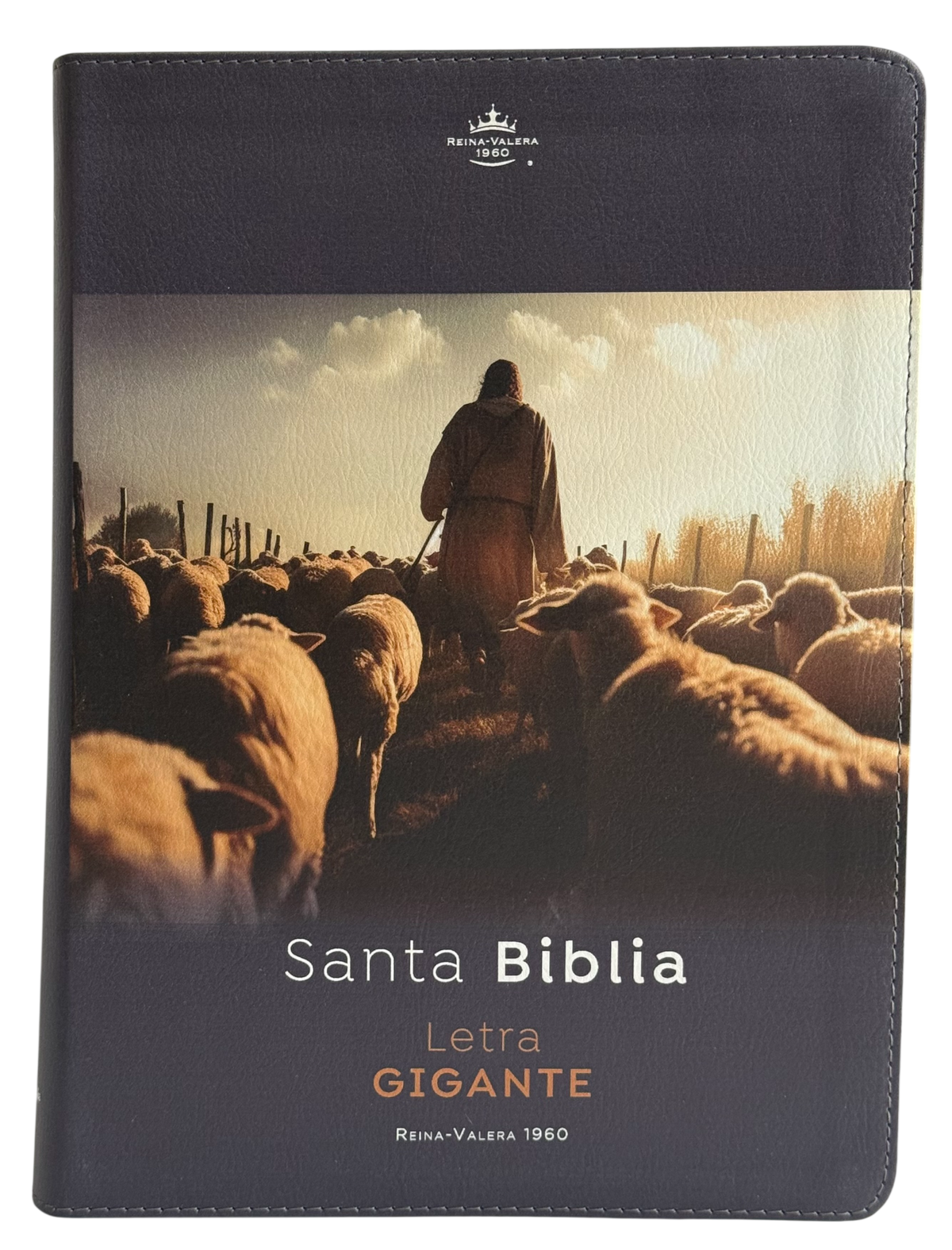 Biblia RVR60 Letra Gigante "El Buen Pastor" Negro Símil Piel