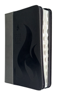 Biblia RVR60 Letra Gigante Negro/Gris Llama con Cierre e Índice, Código QR