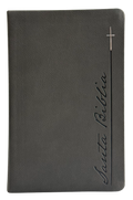 Biblia RVR60 Letra Gigante Tamaño Manual Símil Piel Gris con Canto Pintado
