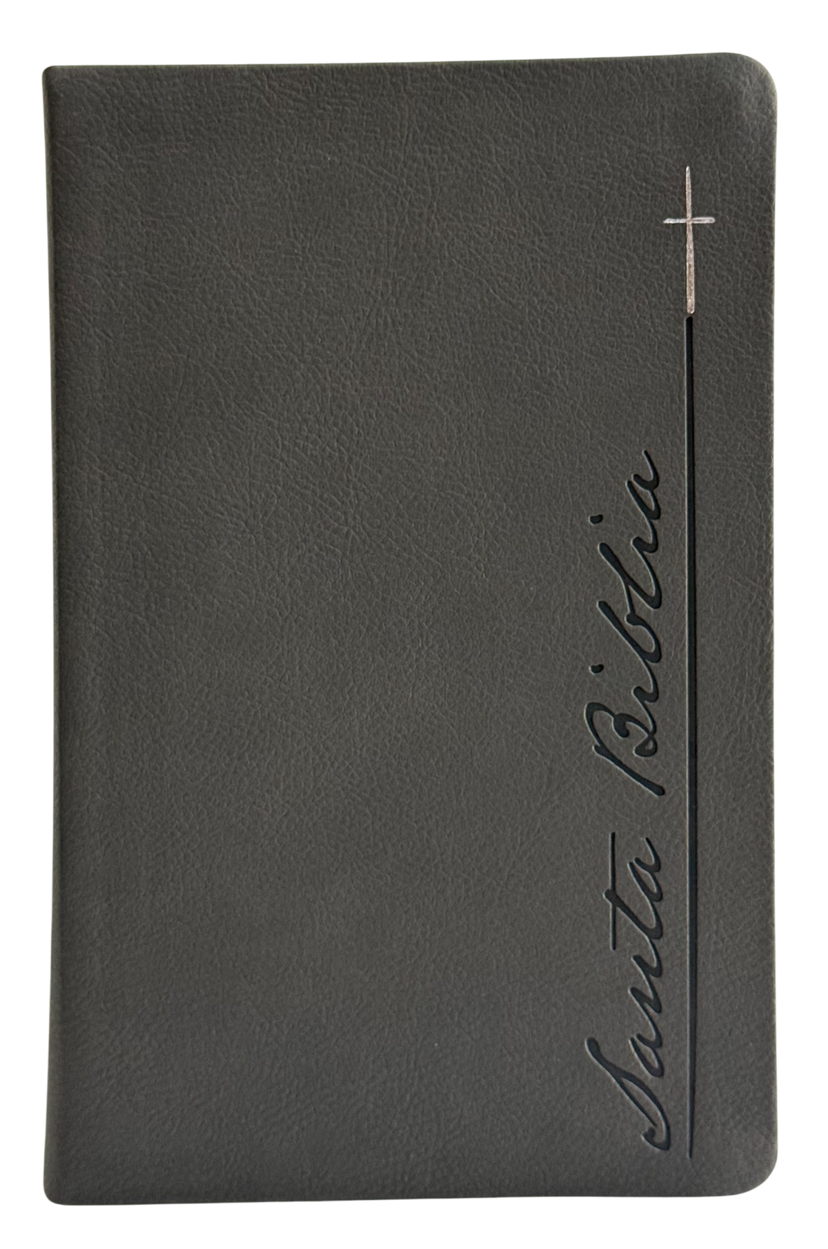 Biblia RVR60 Letra Gigante Tamaño Manual Símil Piel Gris con Canto Pintado