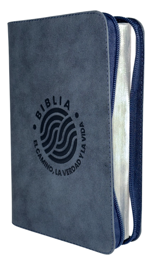 Biblia El Camino, la Verdad y la Vida RVR60 Letra Grande Azul con Cierre