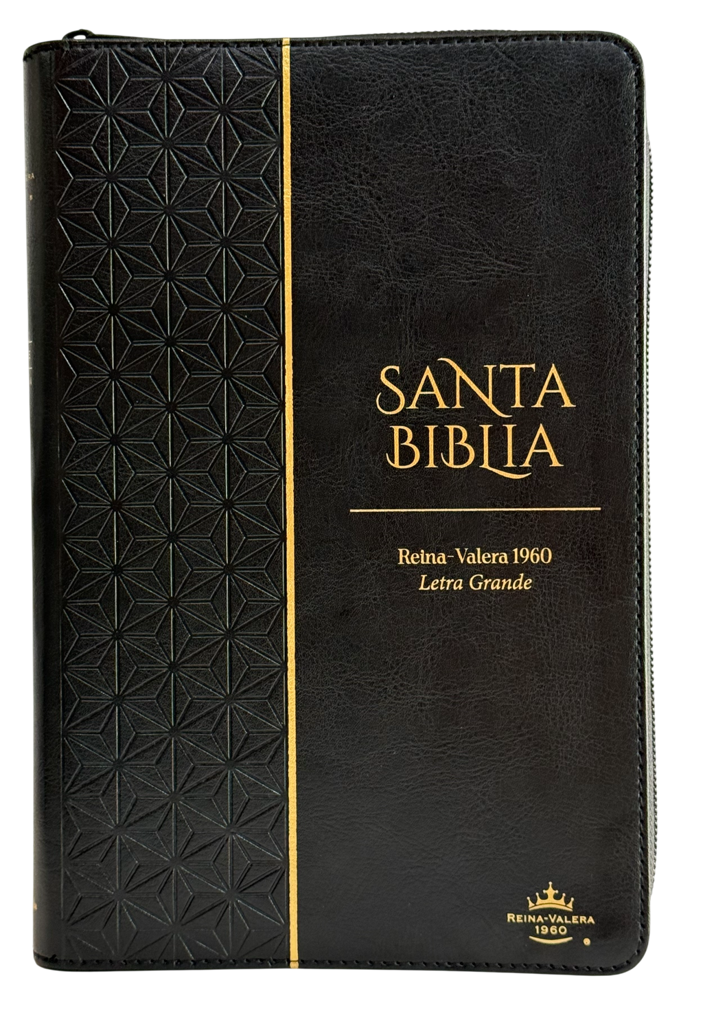 Biblia para Premios y Regalos, Reina Valera 1960, Letra Grande, Símil Piel, Cierre, Negro