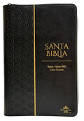 Biblia para Premios y Regalos, Reina Valera 1960, Letra Grande, Símil Piel, Cierre, Negro