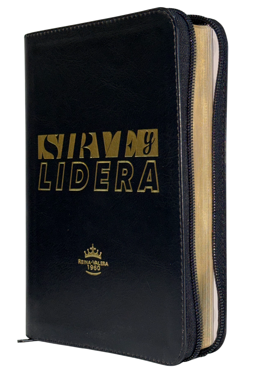 Biblia Sirve y Lidera RVR60 Letra Grande Negro con Canto Dorado