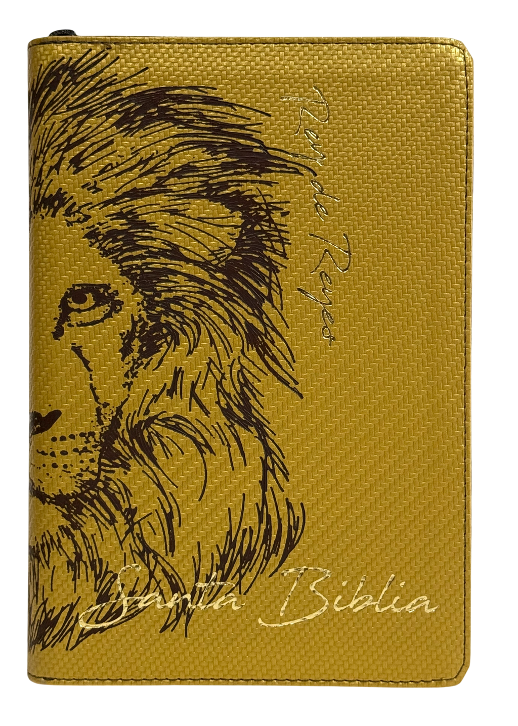 Biblia RVR60 Mediana Letra Grande León Dorado con Cierre e Índice