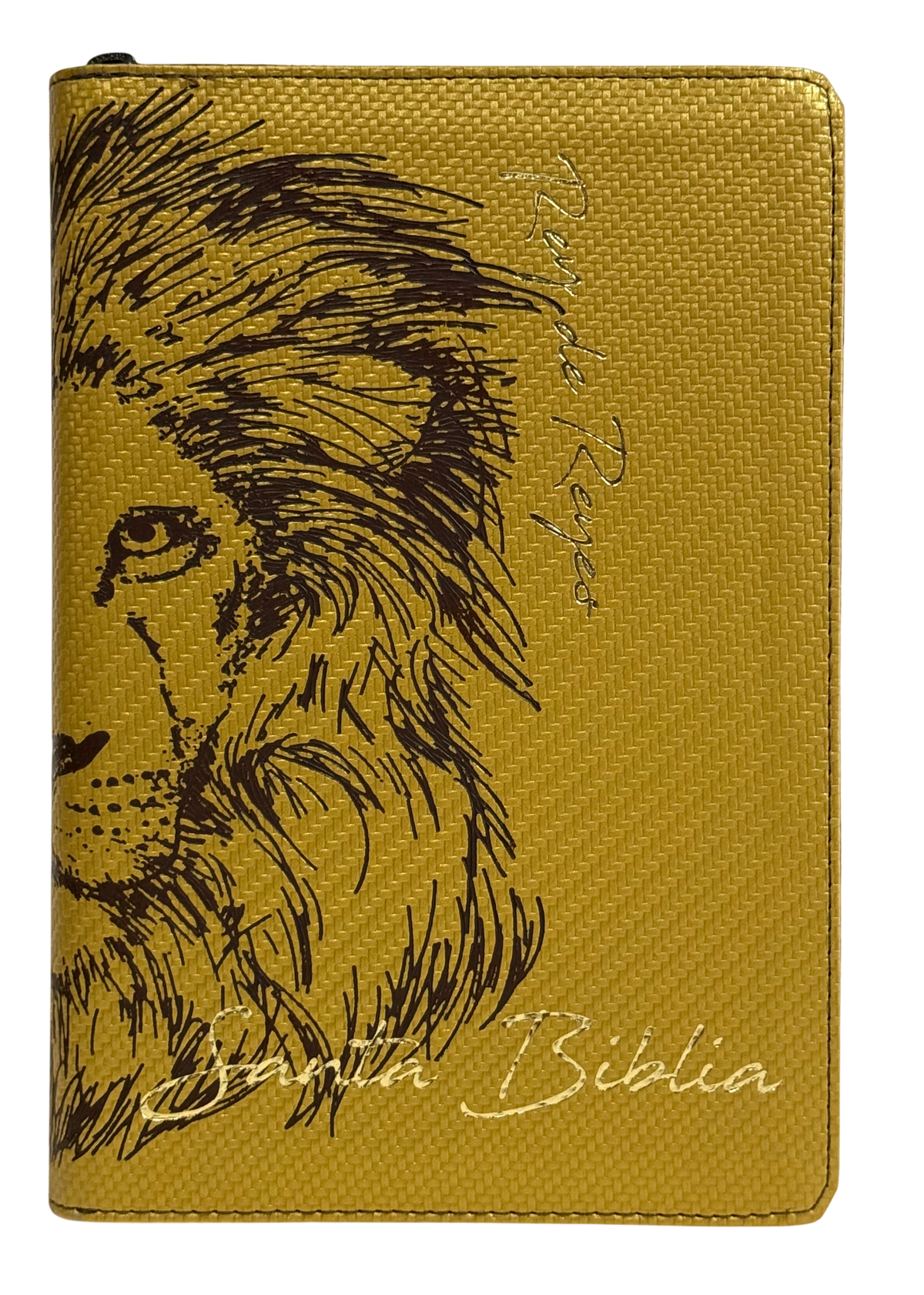 Biblia RVR60 Mediana Letra Grande León Dorado con Cierre e Índice