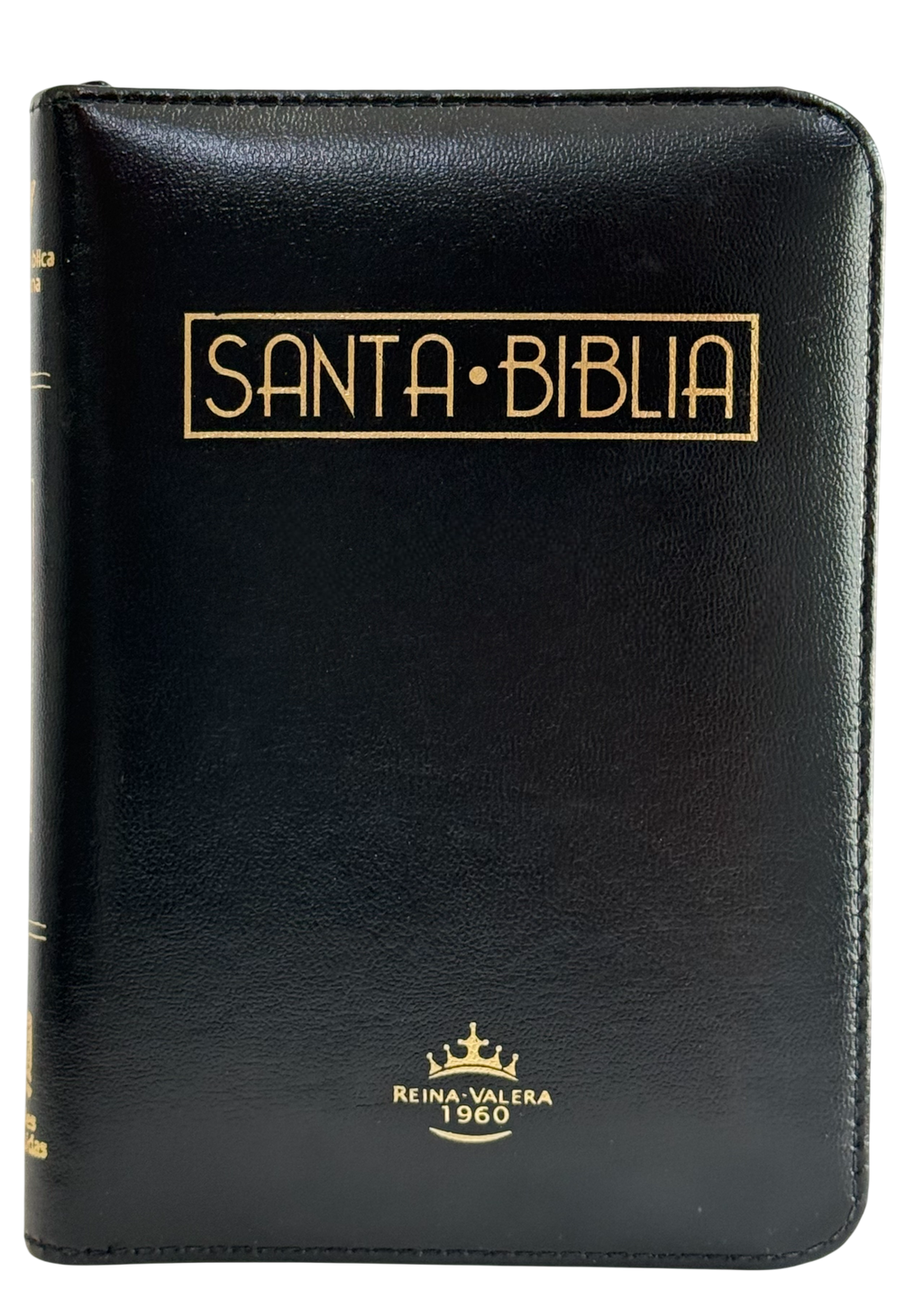 Biblia Reina Valera 1960 Chica Letra Mediana Negra con Canto Dorado y Ayudas QR