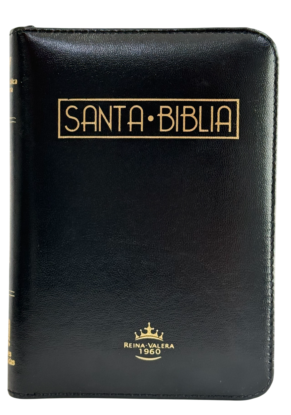 Biblia Reina Valera 1960 Chica Letra Mediana Negra con Canto Dorado y Ayudas QR