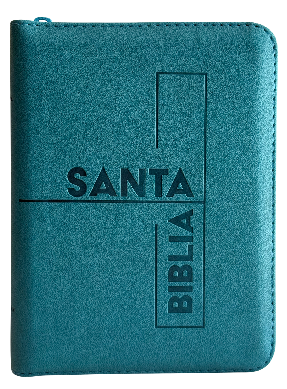 Biblia Reina Valera 1960 Letra Mediana Azul Jade con Cierre, Canto Blanco y Ayudas QR