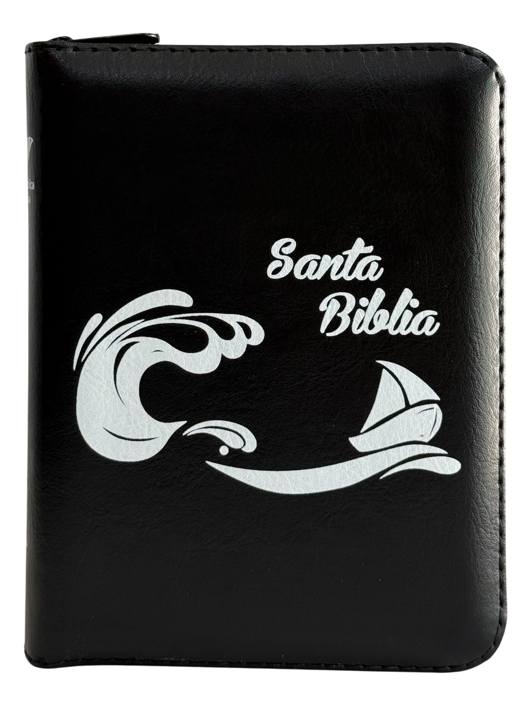 Biblia RVR 1960 Bolsillo, Negra, Canto Pintado, con Cierre y QR
