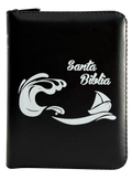 Biblia RVR 1960 Bolsillo, Negra, Canto Pintado, con Cierre y QR