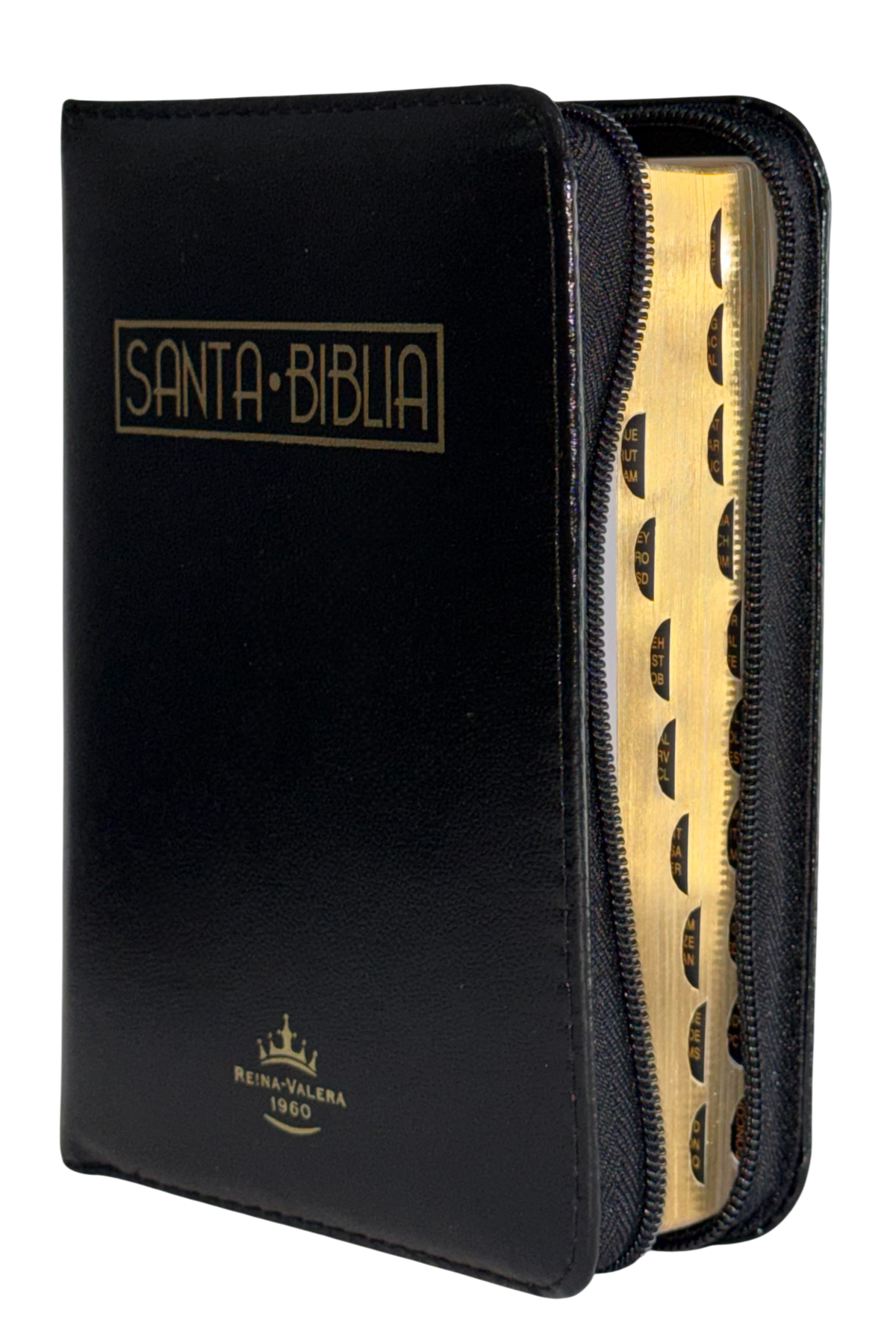 Biblia Reina Valera 1960 Negra Pequeña con Cierre, Índice y Canto Dorado