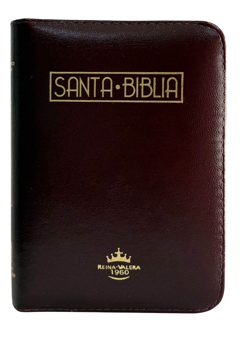 Biblia Reina Valera 1960 Vino Tinto Acolchada con Cierre, Índice y Canto Dorado