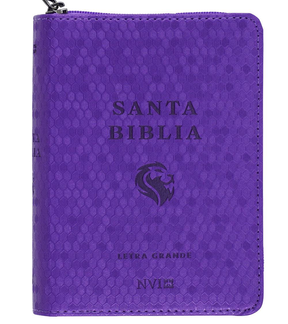 Biblia NVI 020LG/Panal Violeta/Letra 8 PT Tamaño bolsillo